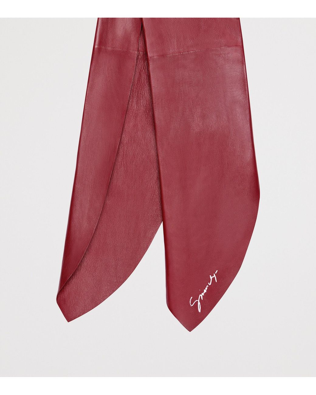 Givenchy Red Leather Logo Scarf