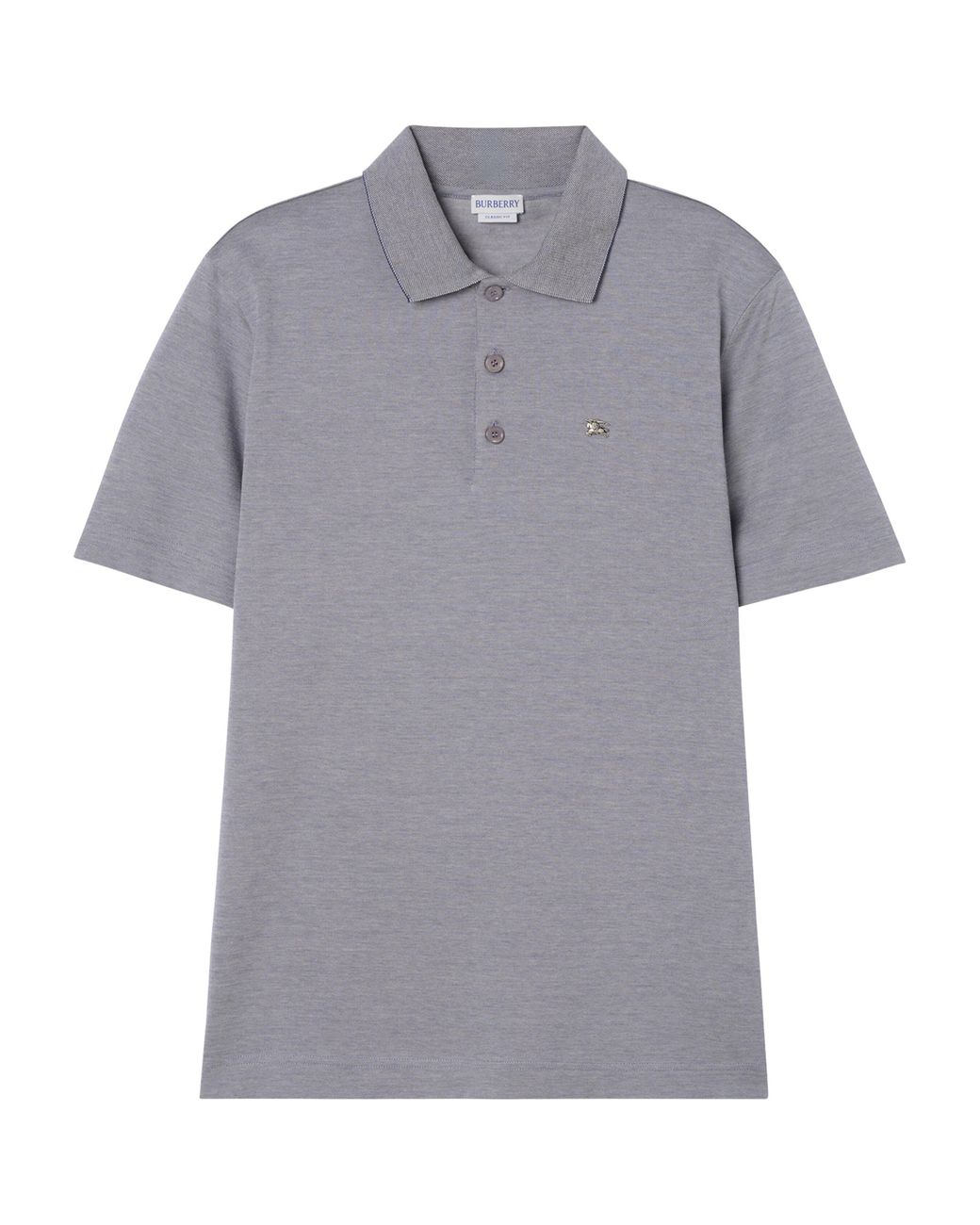 Burberry Gray Cotton Metallic Ekd Polo Shirt for men