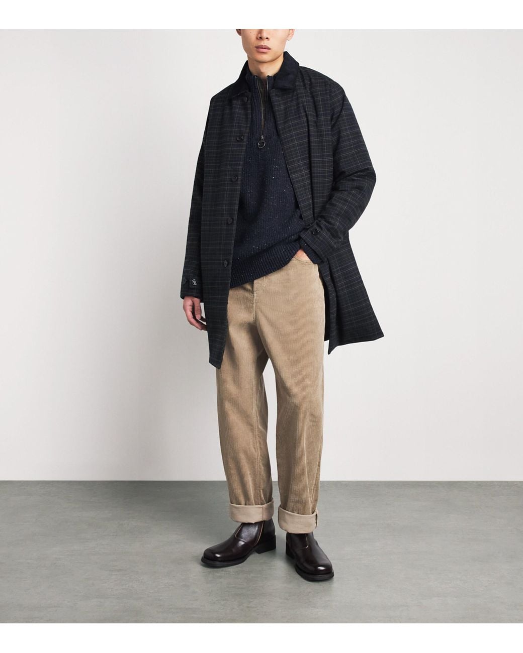 Barbour Blue Wool-Blend Essentials Fleck Quarter-Zip Sweater for men