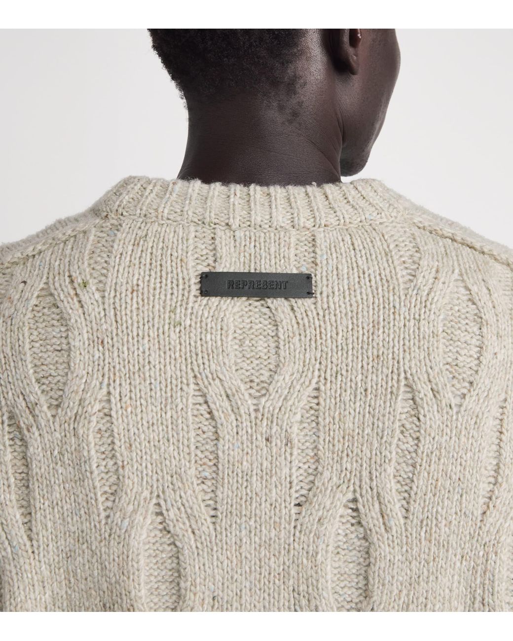 Represent Gray Wool-Blend Distressed Sweater for men