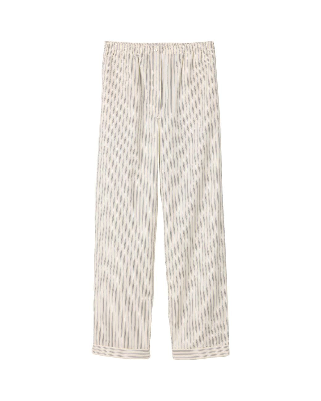 Miu Miu White Cotton Stripe Wide-Leg Trousers