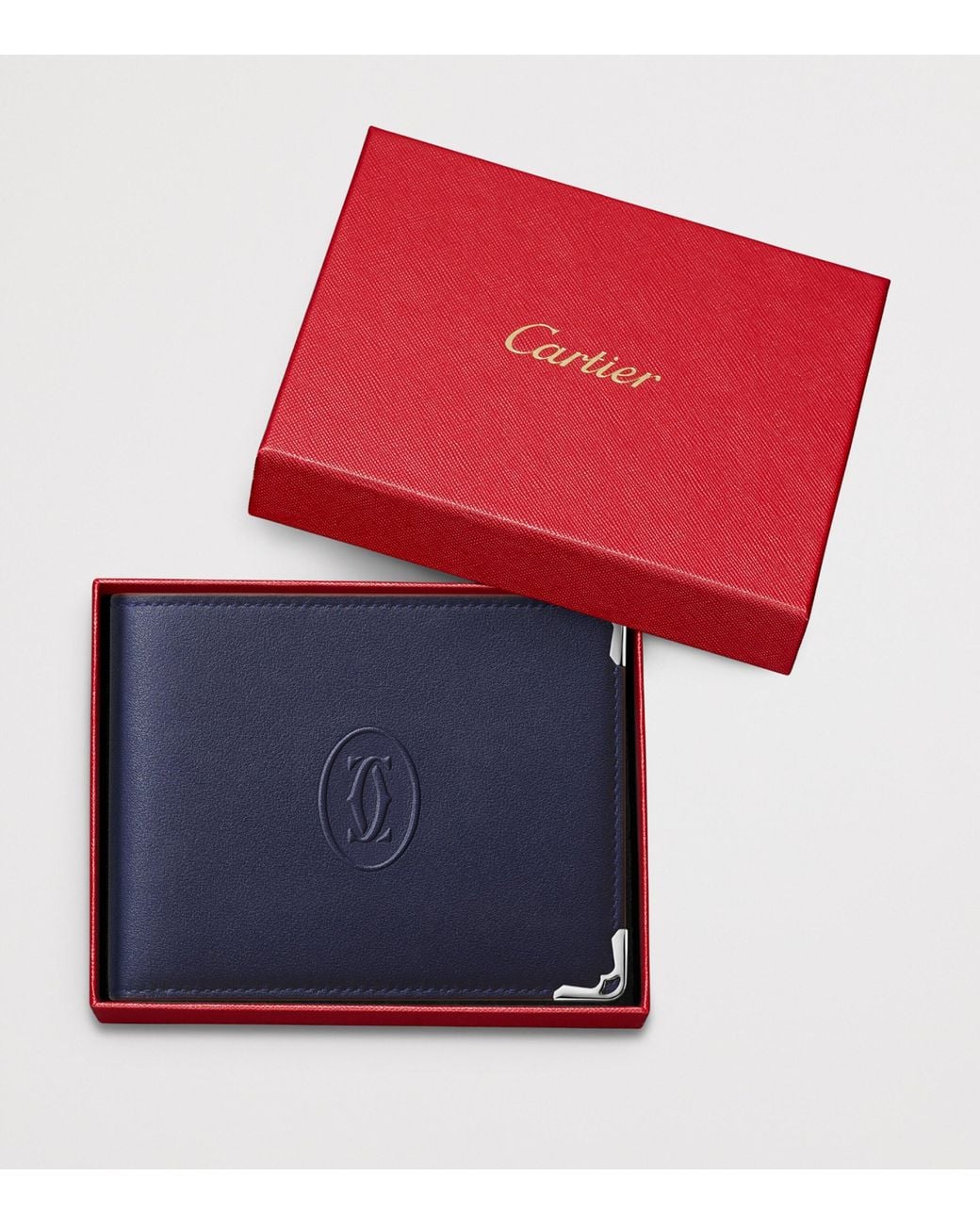 Cartier Blue Leather Must Card Holder for men