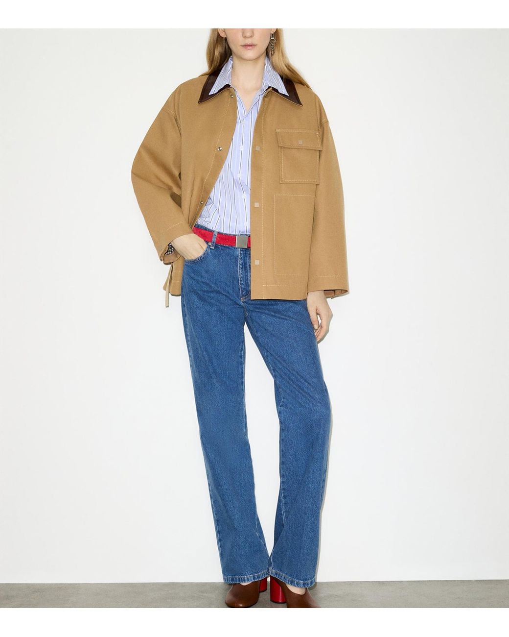 MAX&Co. Blue Cotton Stripe Shirt