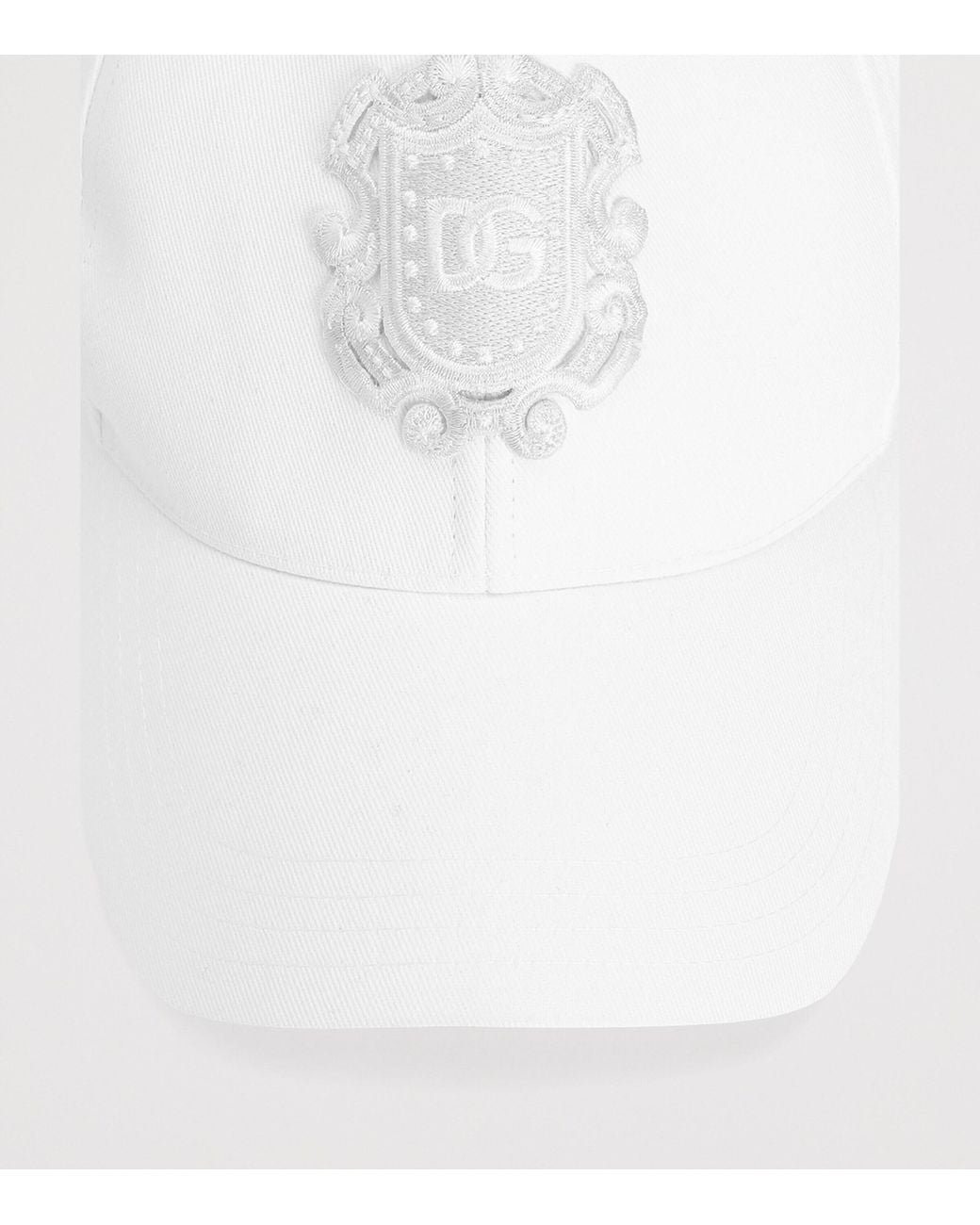Dolce & Gabbana White Appliqué Baseball Cap for men