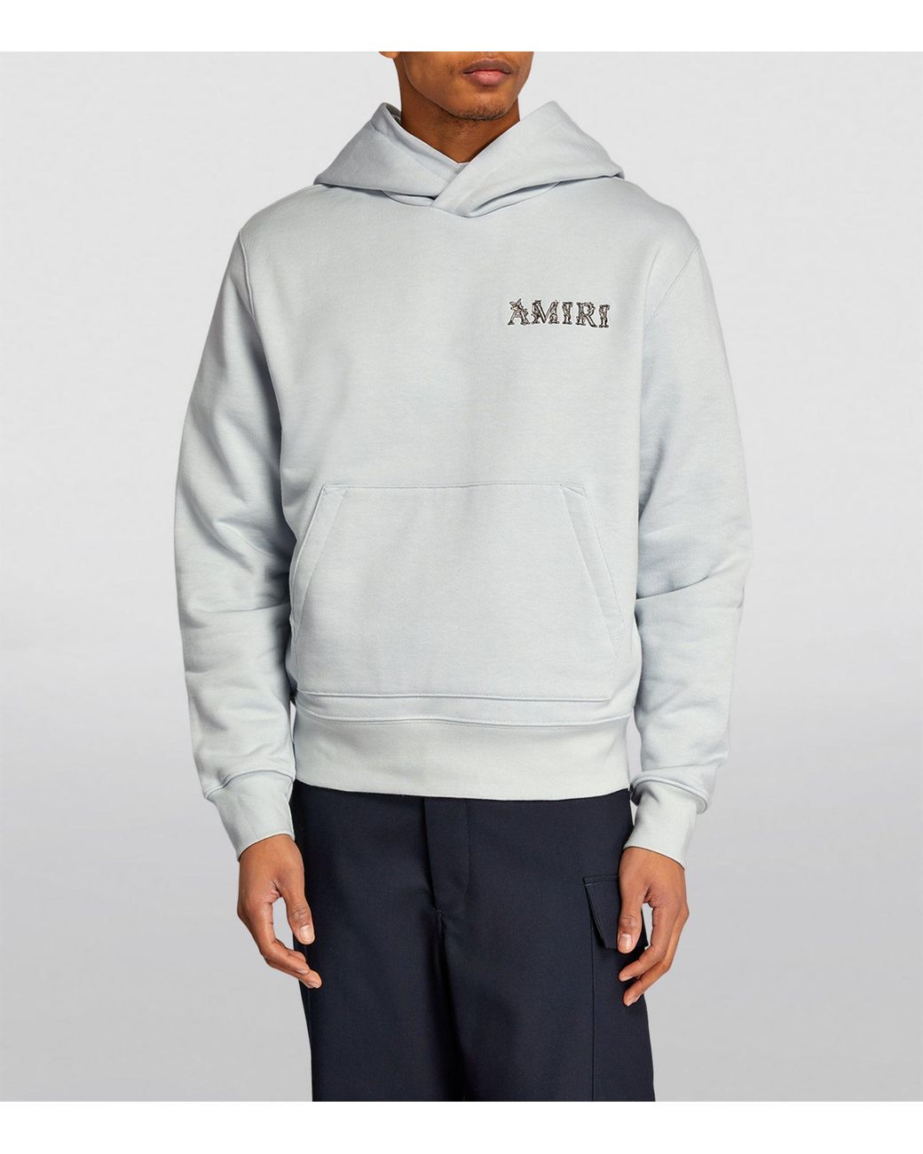 24AW new/AMIRI ボーンズスタックドロゴパーカー Hoodie Gray Gray Bones Hoodie by AMIRI on Sale