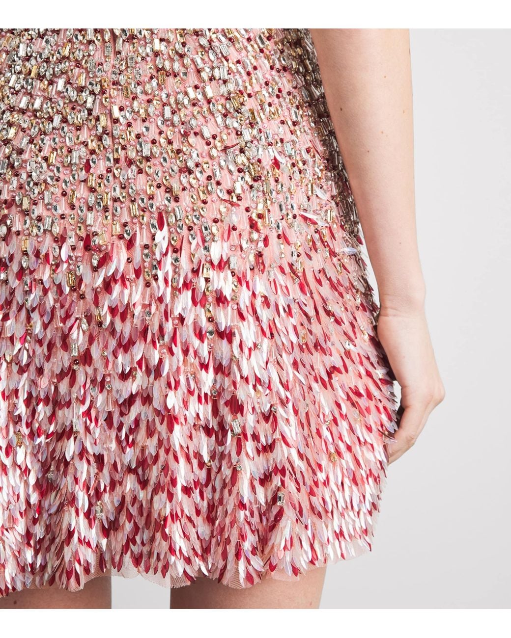 Jenny Packham Red Embellished Nima Mini Dress