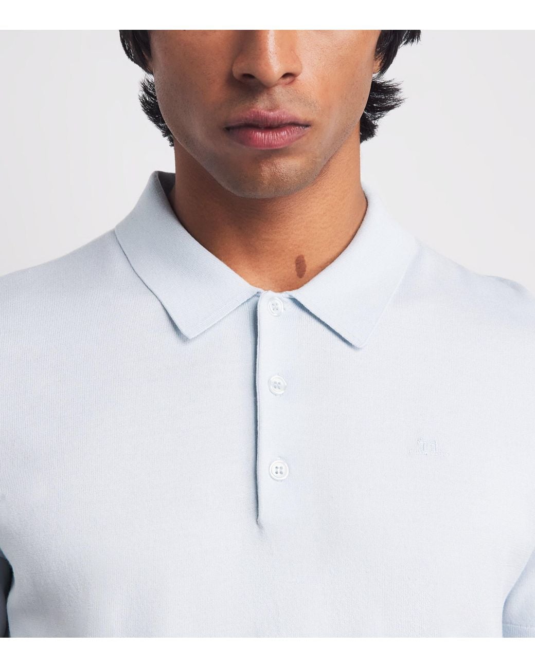 J.Lindeberg White Knitted Ridge Polo Shirt for men