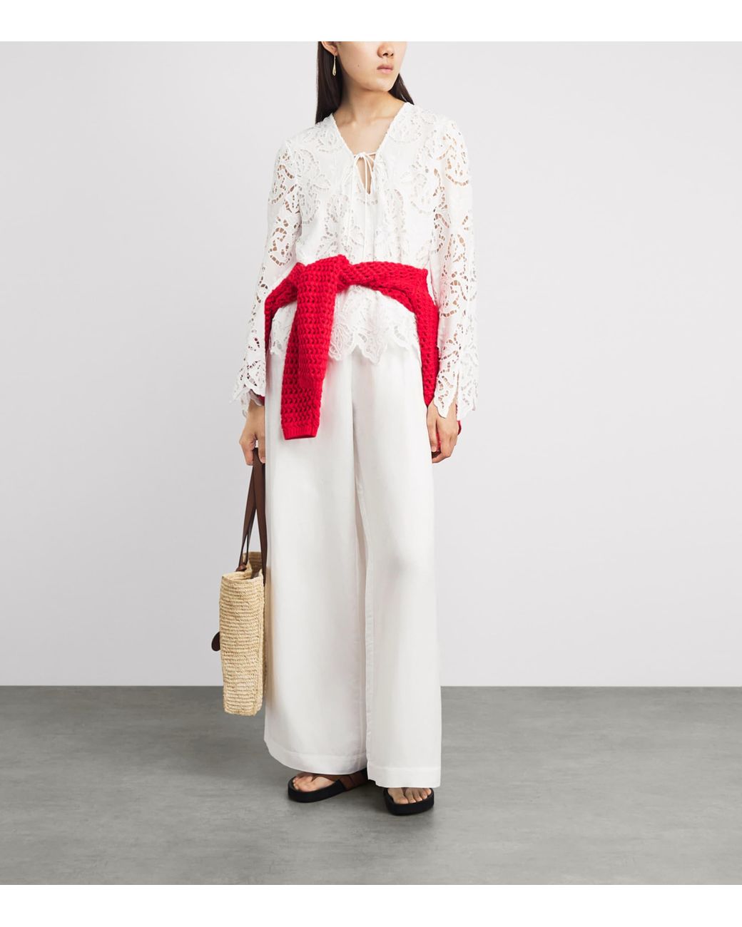 Toccin White Cotton Broderie Anglaise Halina Blouse