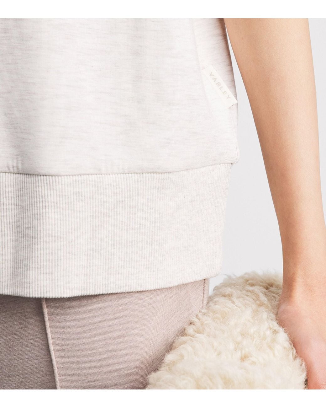 Varley White Ritchie Short-Sleeve Half-Zip Sweatshirt