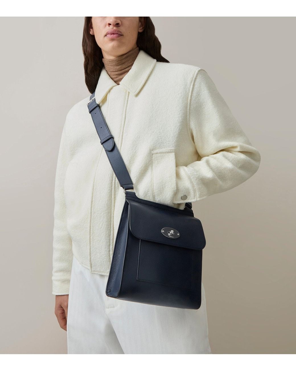 Mulberry Blue Leather Antony Messenger Bag for men