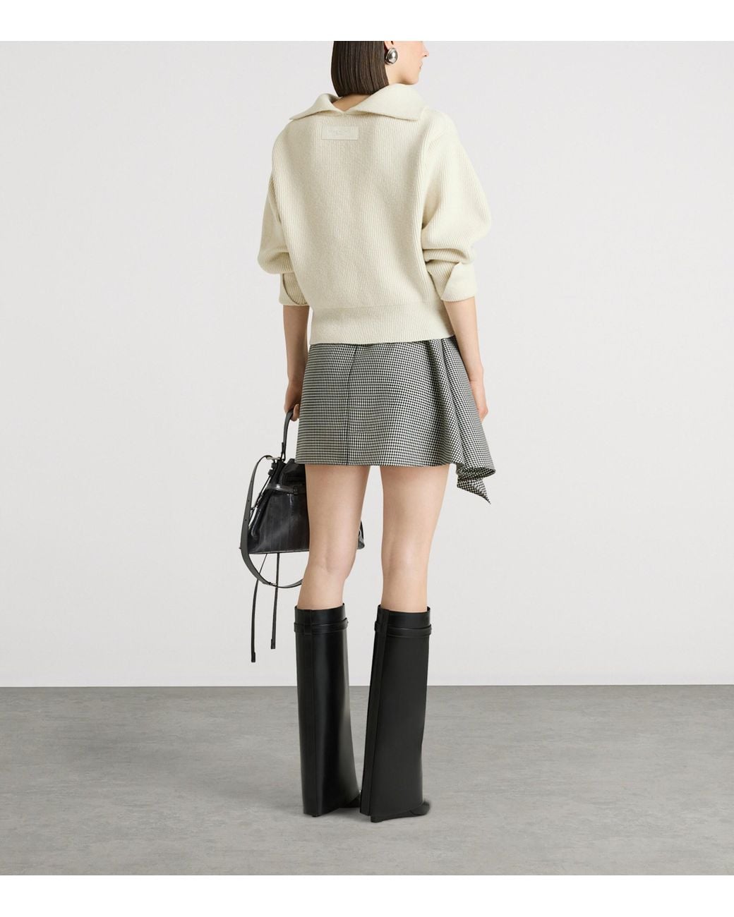 Givenchy White Wool-Blend Slashed Sweater