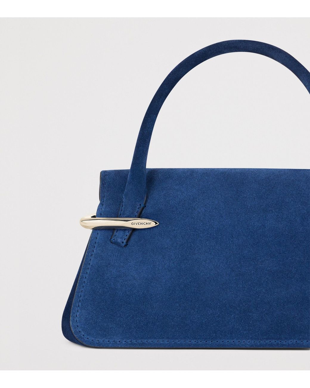 Givenchy Blue Mini Suede Pinch Top-Handle Bag