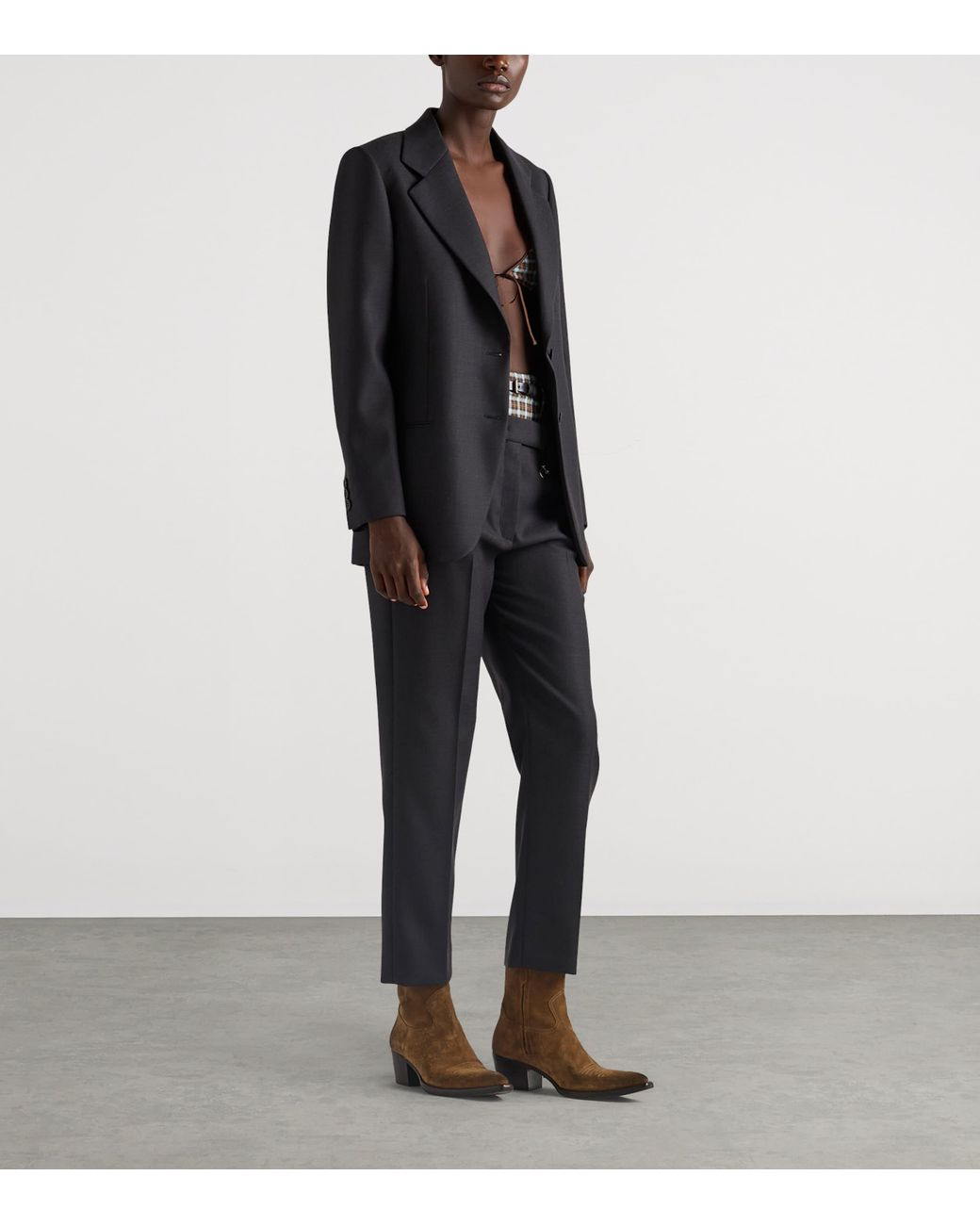 Prada Black Wool Gabardine Trousers