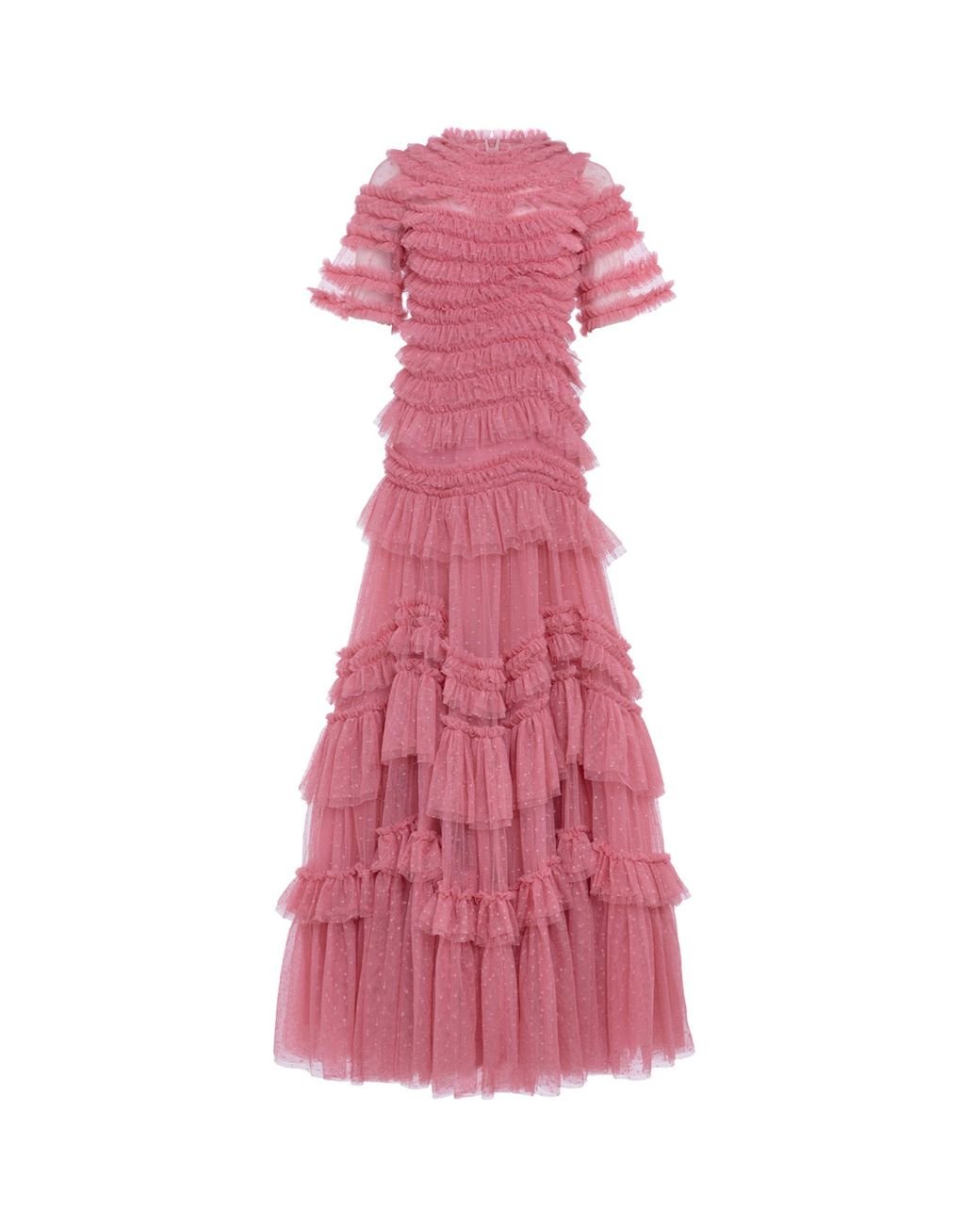Needle & Thread Wild Rose Ruffle Gown in Pink | Lyst UK