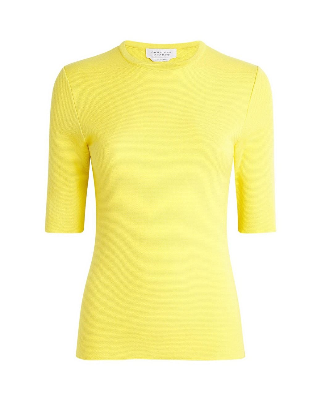 Gabriela Hearst Yellow Wool Axis Short-Sleeve Sweater
