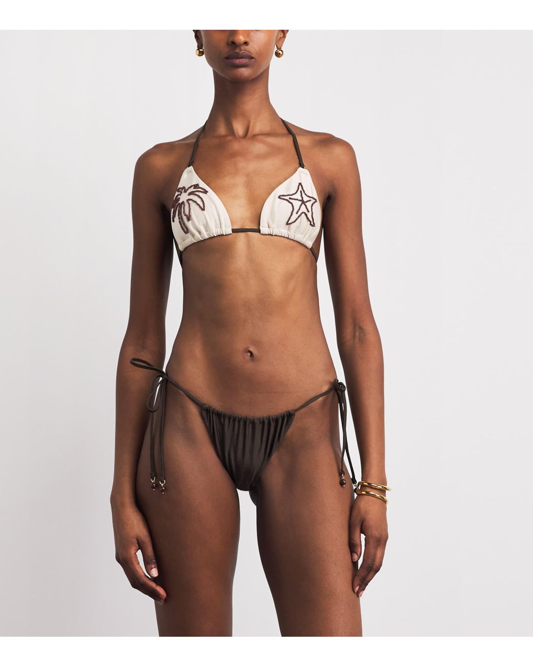 Zimmermann White Beaded Mahon Triangle Bikini