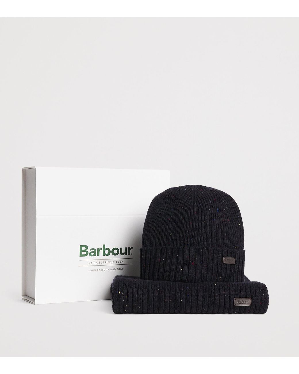 Barbour Black Carlton Beanie And Scarf Gift Set for men