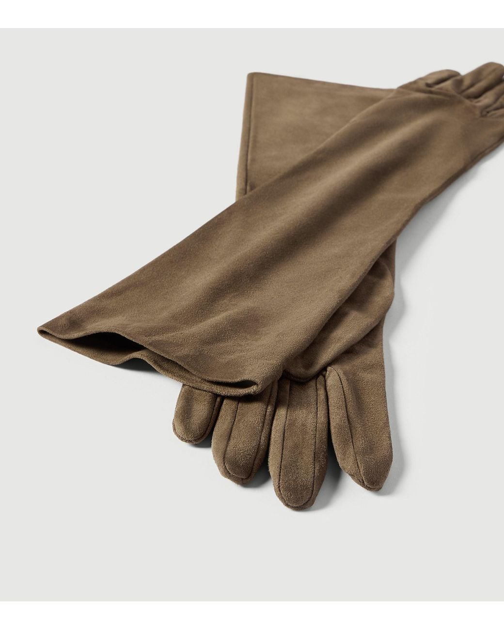 Brunello Cucinelli Brown Suede Gloves