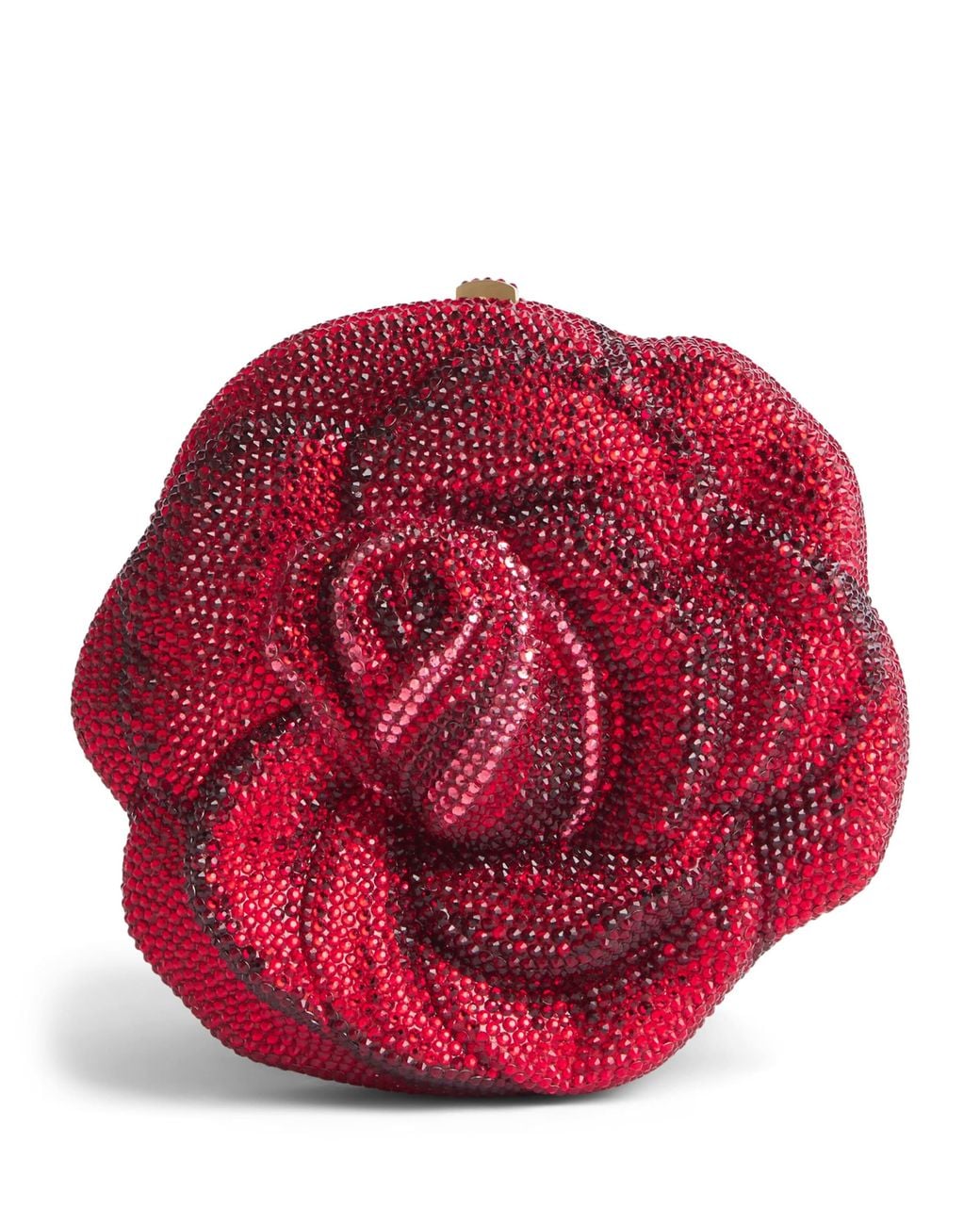 Judith Leiber Red Embellished Rose American Beauty Clutch Bag
