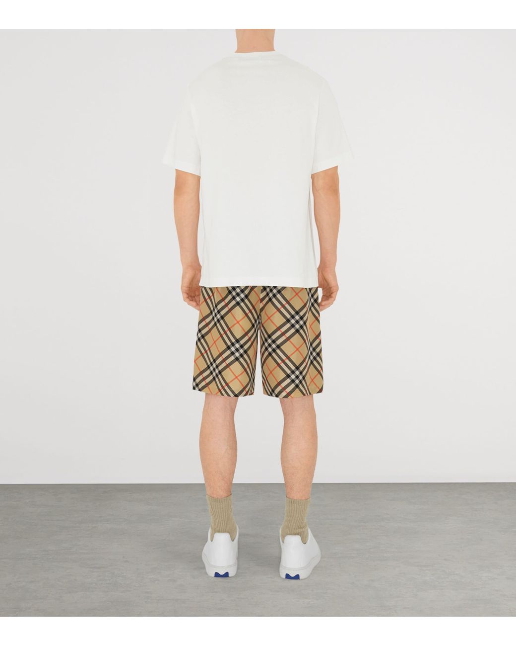Burberry Brown Silk Check Shorts for men