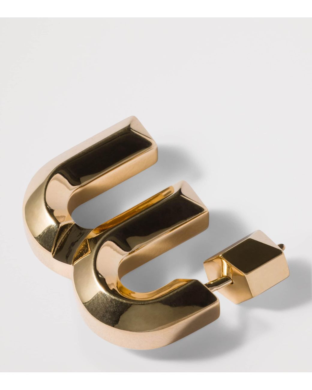 Miu Miu Metallic M Logo Stud Earrings