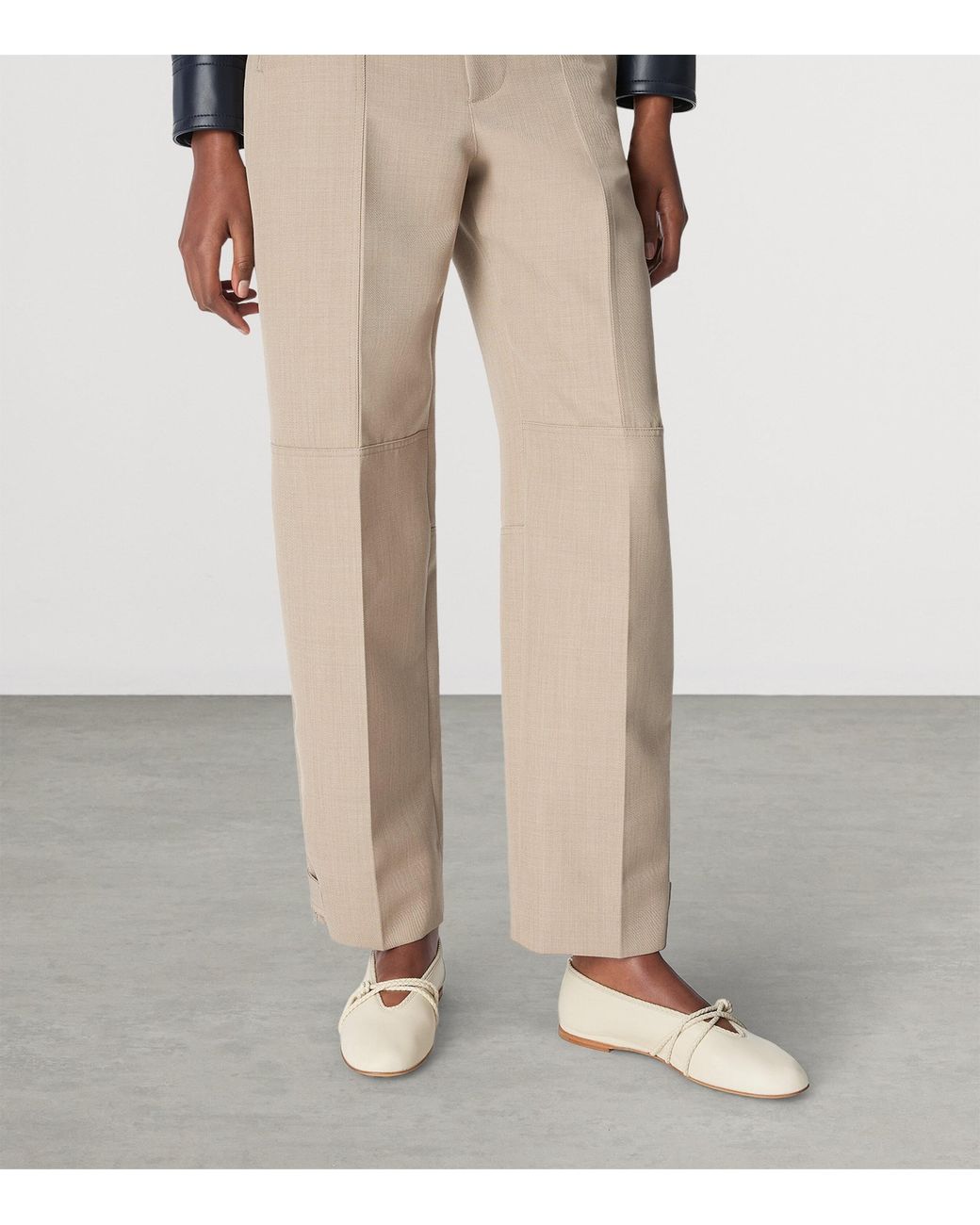 Bottega Veneta White Lambskin Rosa Ballet Flats