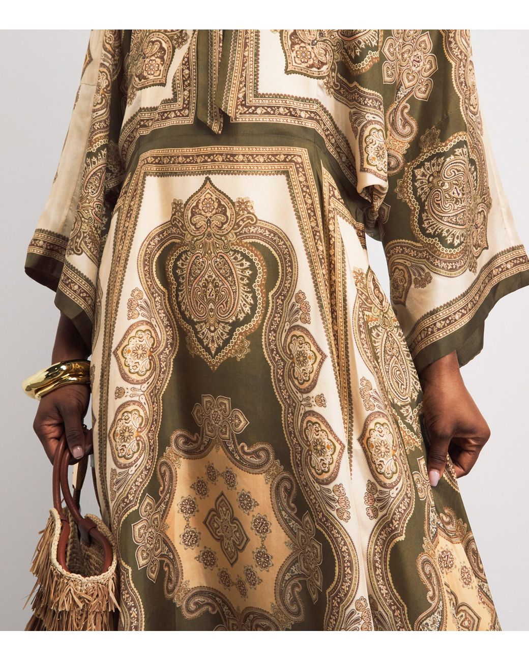 Zimmermann Metallic Printed Mahon Midi Tunic Dress