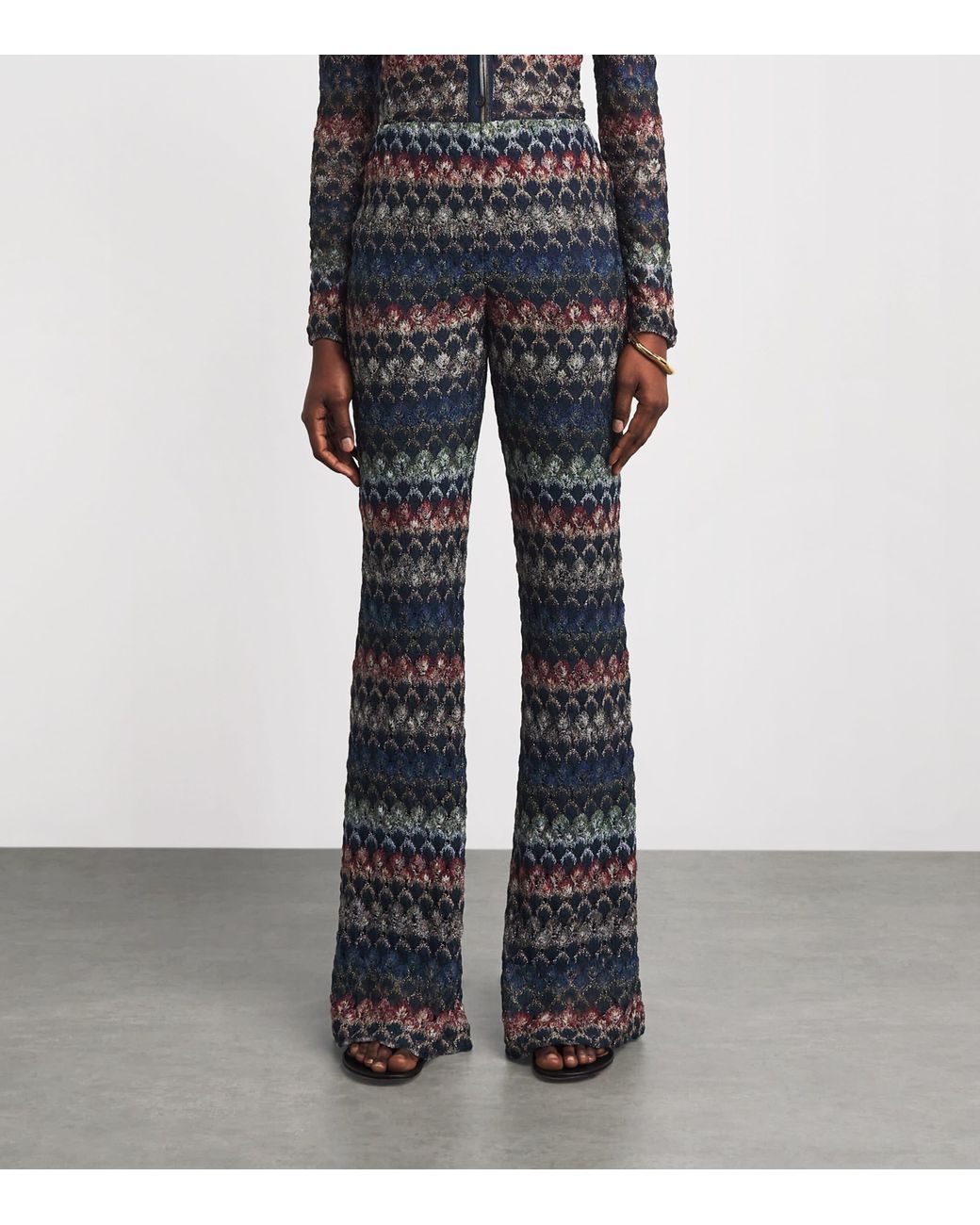 Missoni Blue Stripe Flared Trousers