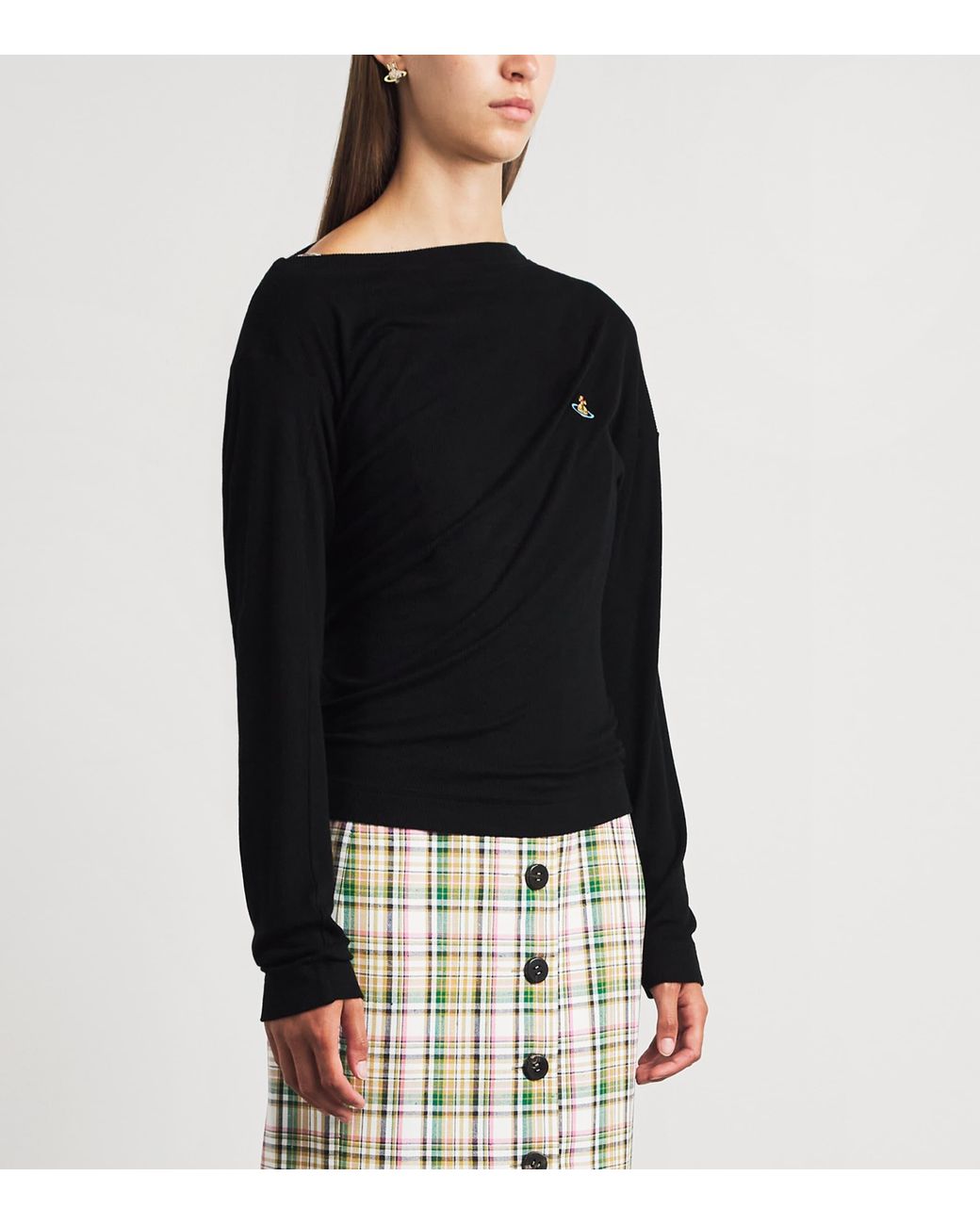 Vivienne Westwood Black Ribbed Hebo Long-Sleeve T-Shirt