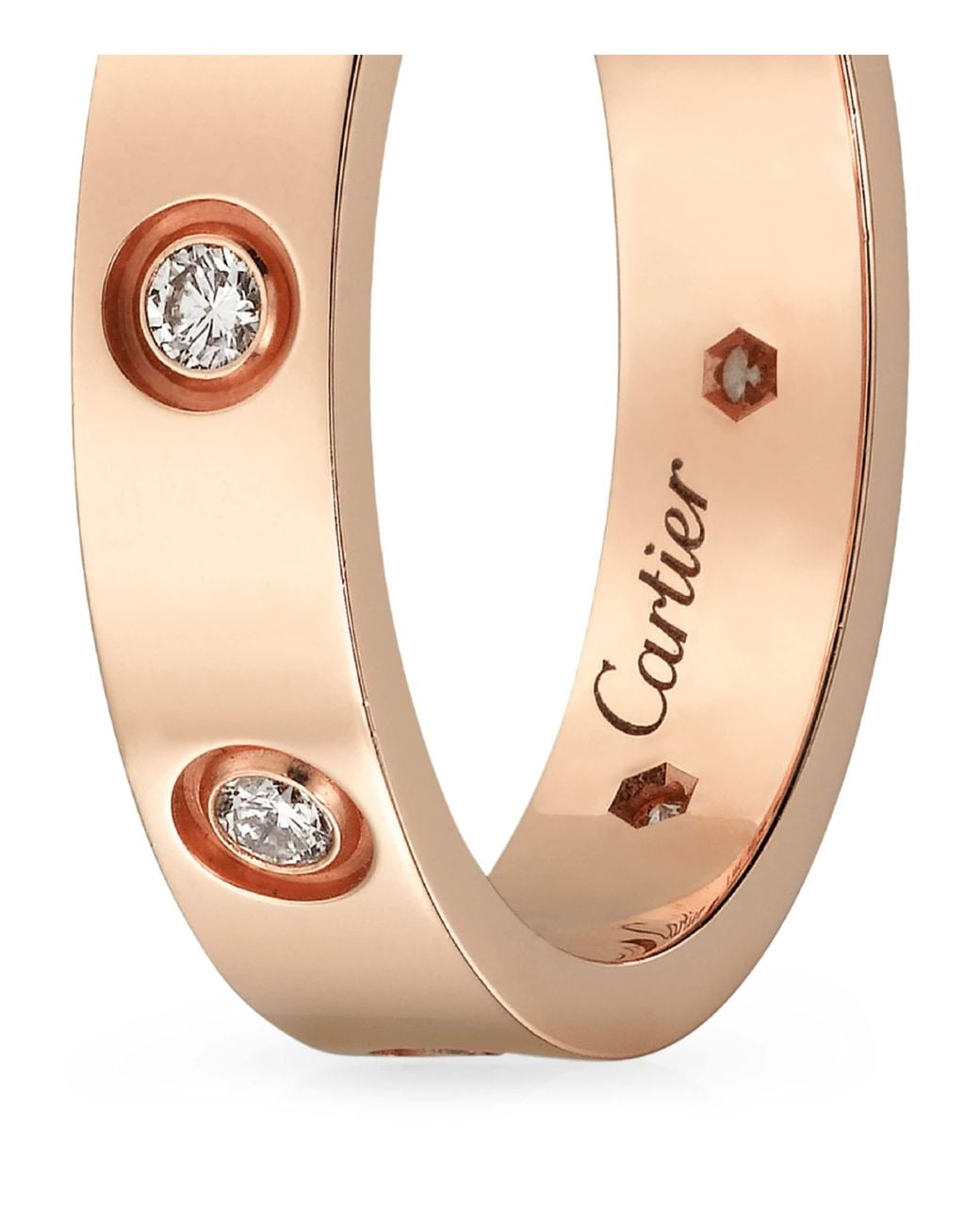 Cartier Pink Rose And Diamond Love Ring