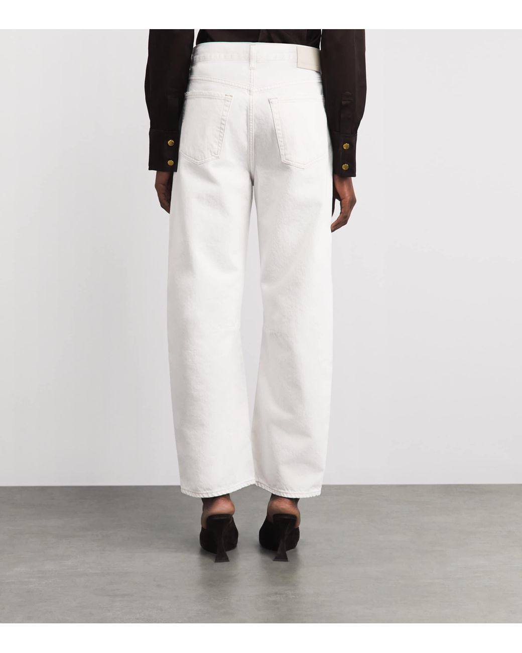 Citizens of Humanity White Miro Barrel-Leg Relaxed Jeans