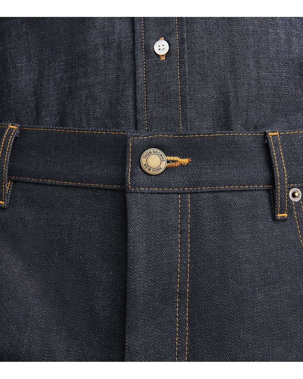 Thom Browne Blue Selvedge Denim Straight Jeans for men
