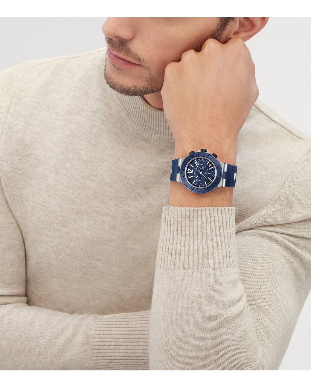 BVLGARI Blue Aluminium Watch for men