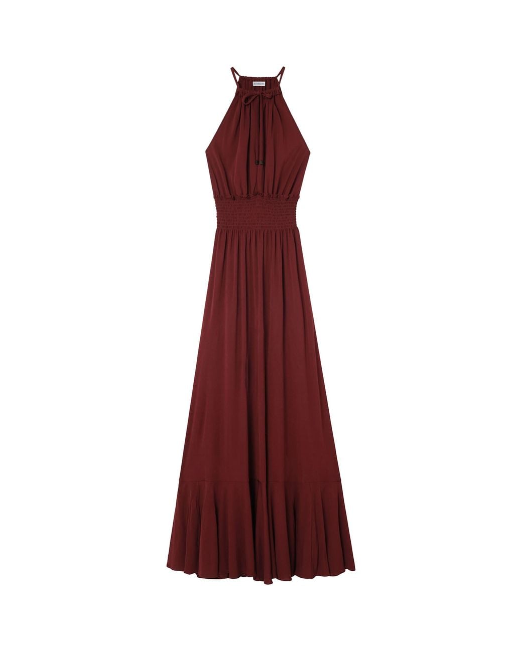 Burberry Red Self-Tie Neckline Maxi Dress