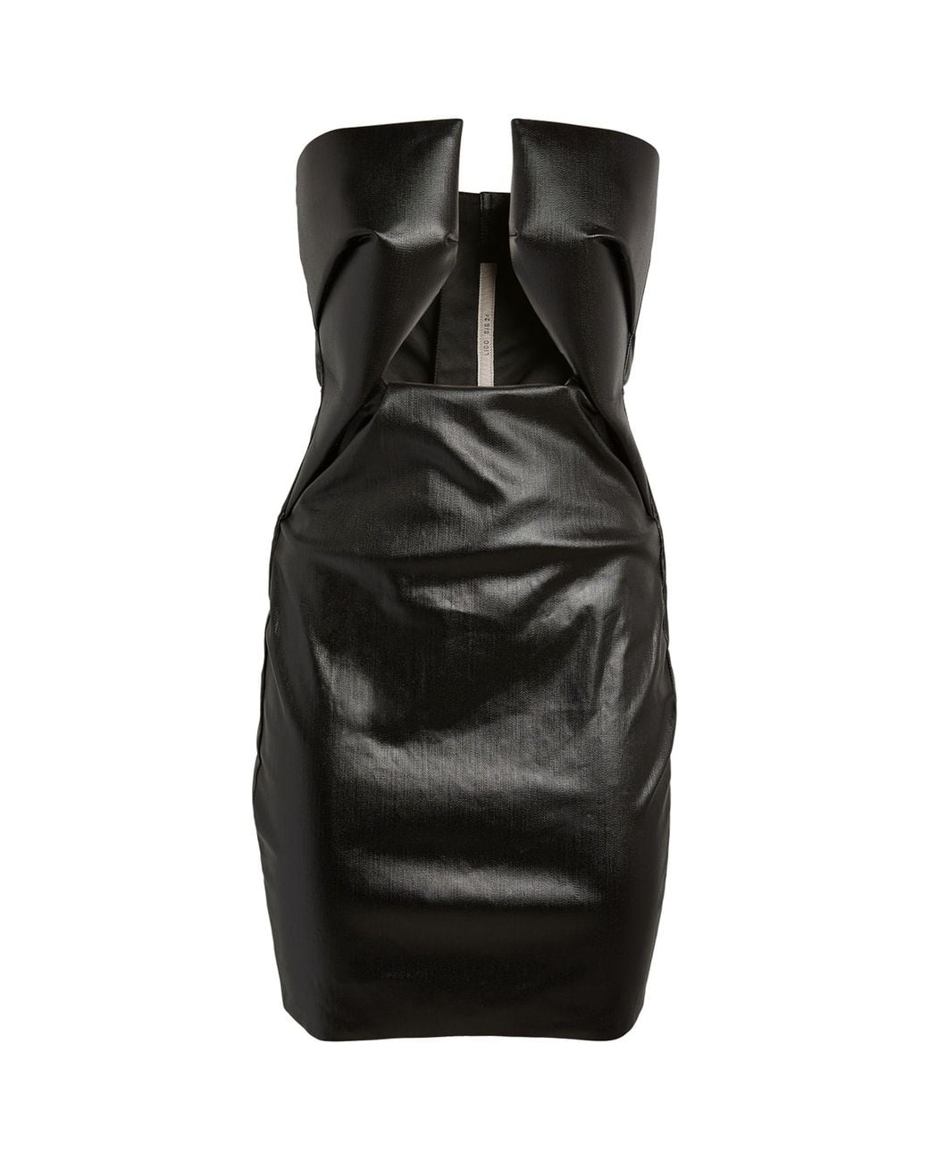 Rick Owens Coated Denim Mini Dress in Black | Lyst