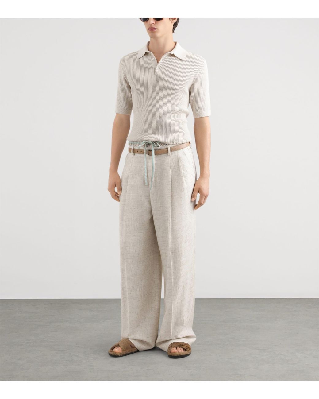 Dolce & Gabbana White Cotton Micro-Rib Polo Shirt for men