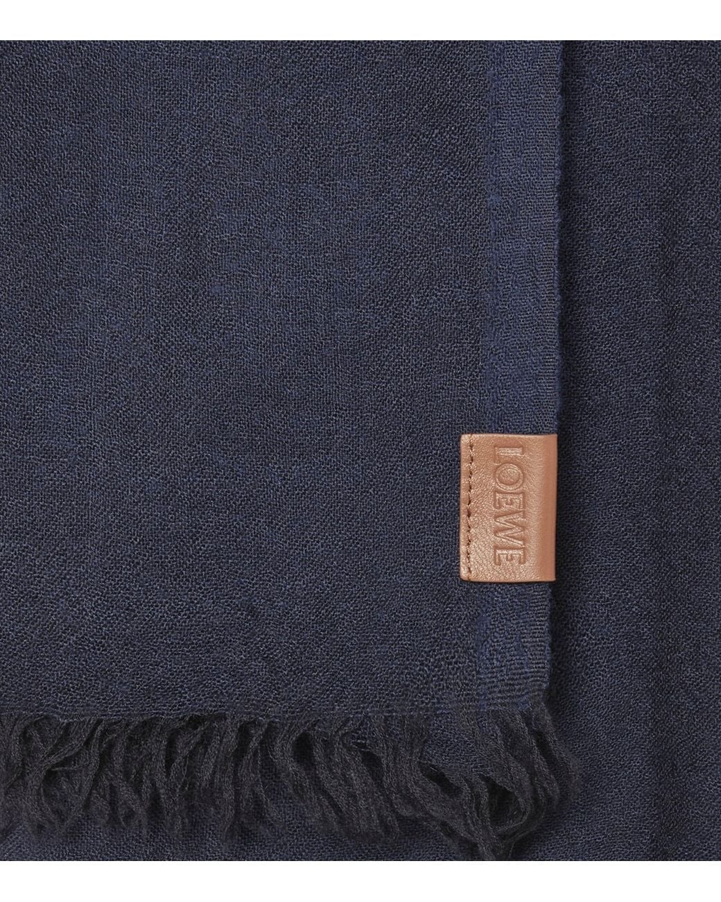 Loewe Blue Cashmere Logo Scarf