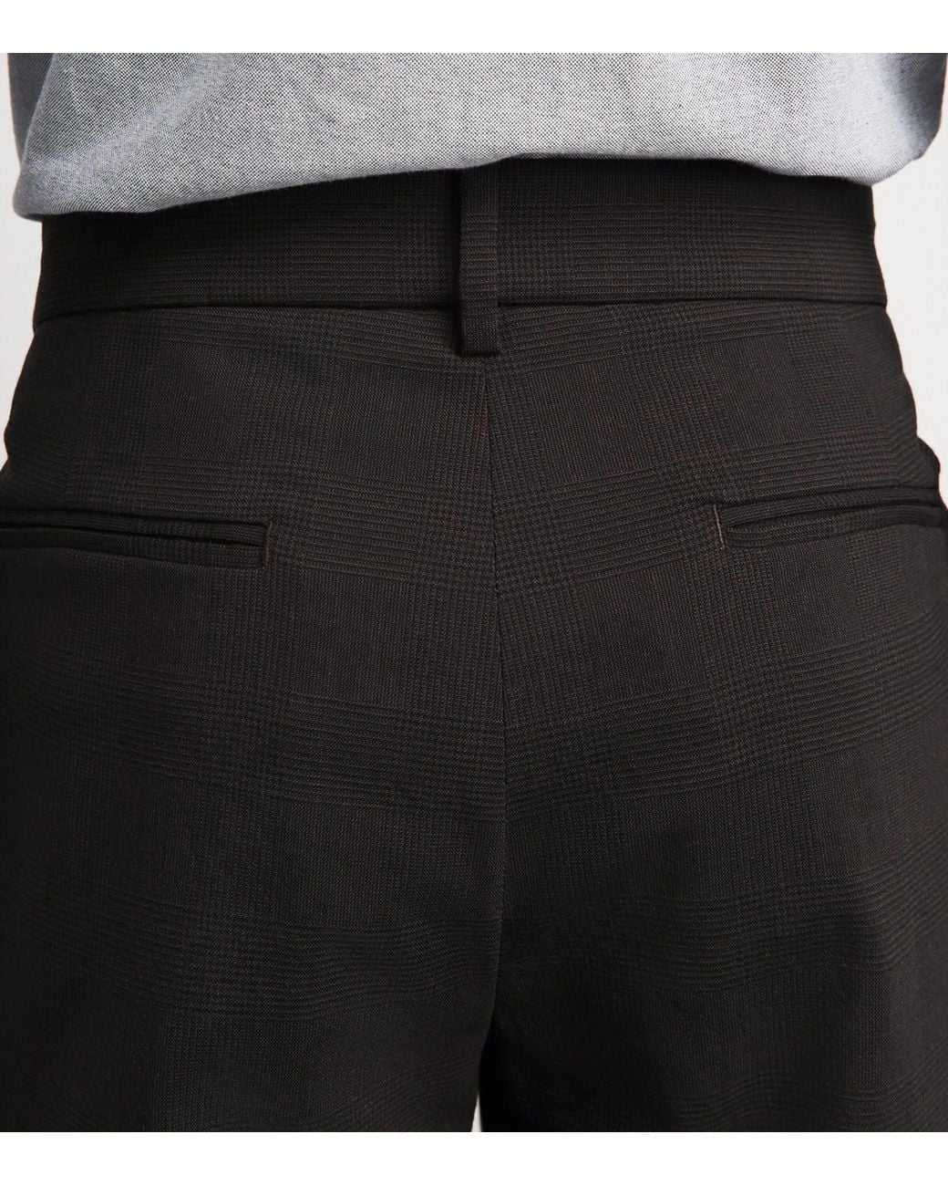 Barena Black Wool Check Gazara Trousers for men