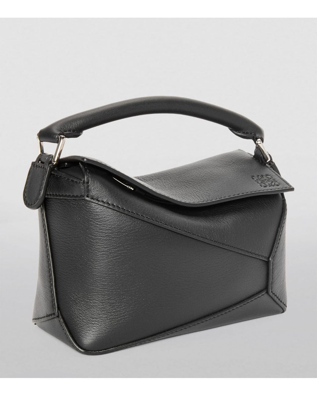 Loewe Black Mini Leather Puzzle Edge Top-Handle Bag