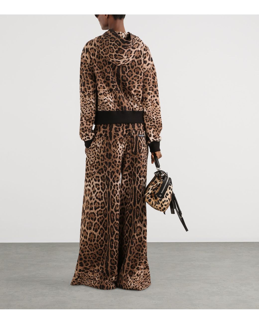 Dolce & Gabbana Brown Cotton Leopard Print T-Shirt
