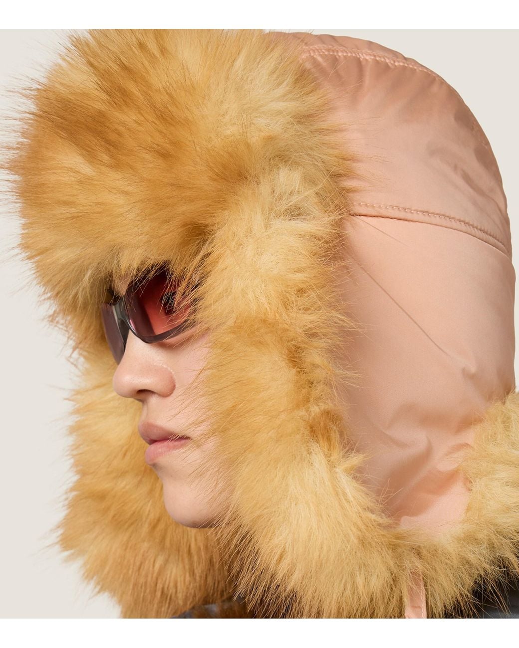 Miu Miu Natural Faux Fur-Trimmed Trapper Hat