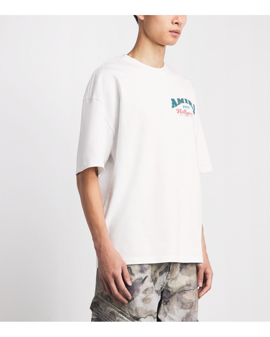Amiri White Cotton Hollywood T-Shirt for men