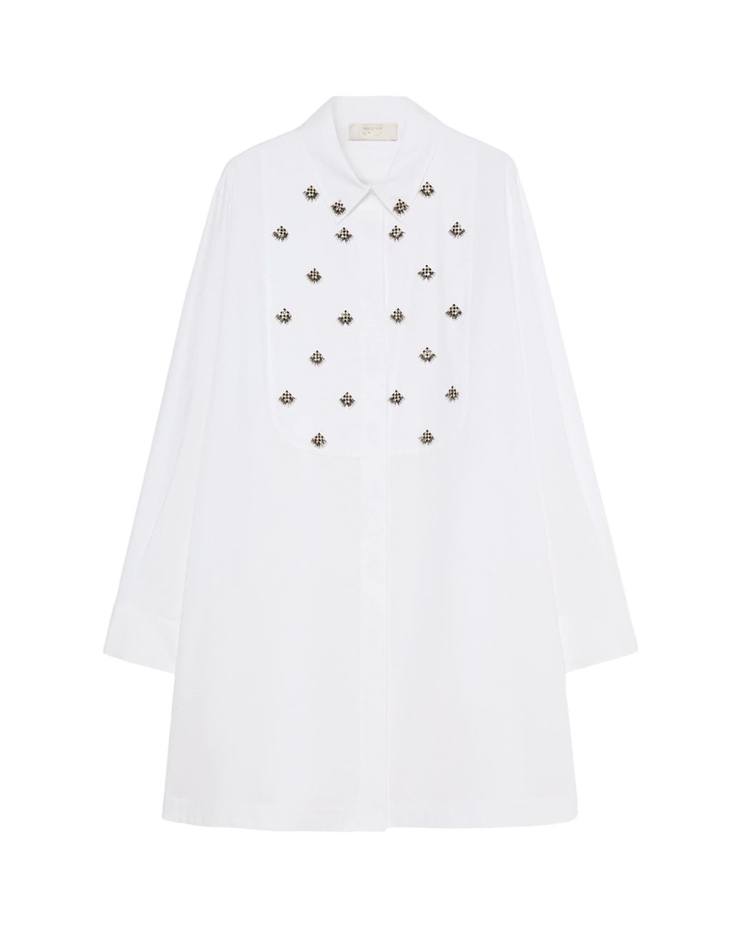 Marina Rinaldi White Embellished Longline Shirt