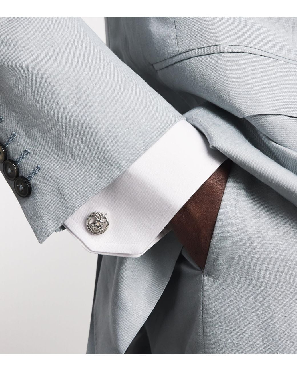 Tateossian Natural Swarovski Crystal-Detail Auspicious Goat Cufflinks for men