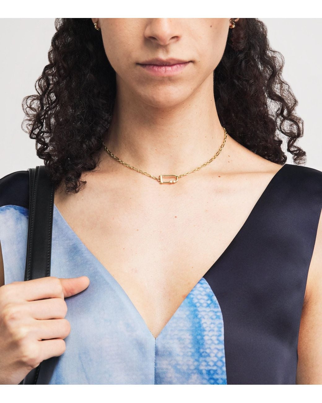 Jade Trau Natural Petite And Diamond Georgie Lock Necklace