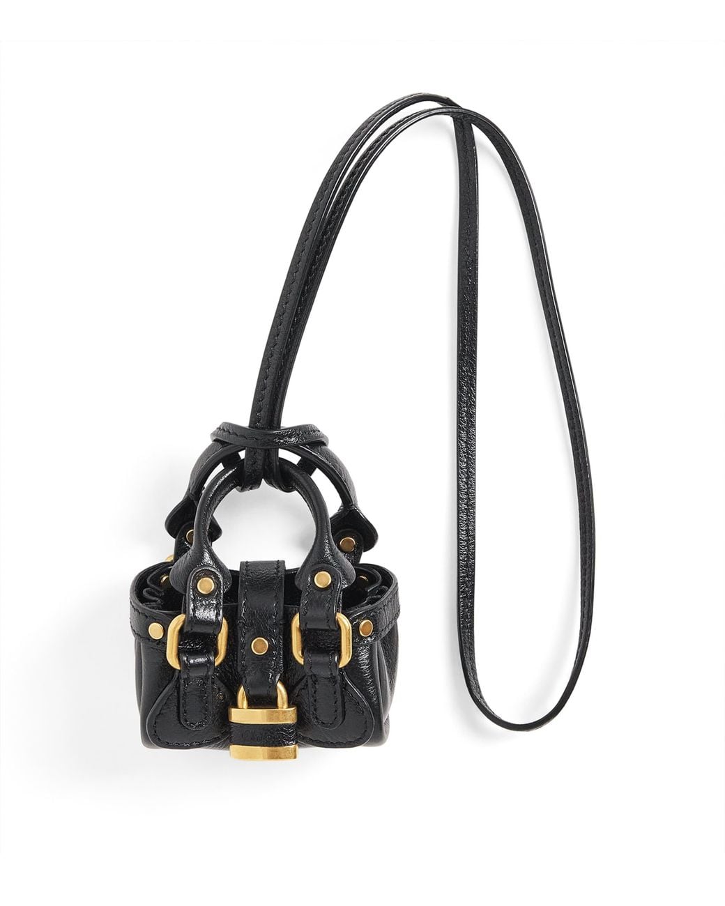 Chloé Black Leather Symbols Mini Paddington Bag Charm