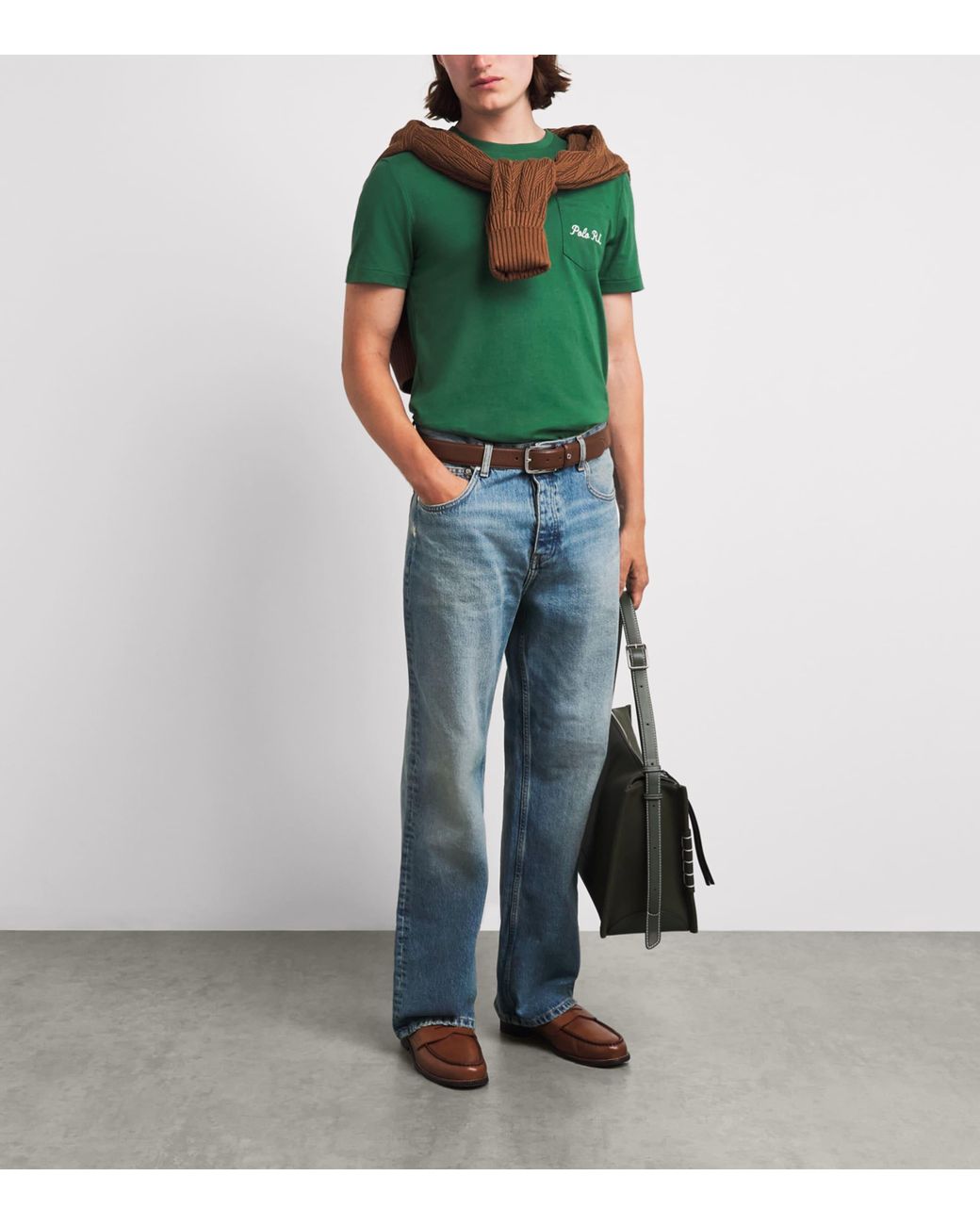 Polo Ralph Lauren Green Cotton Logo Custom Slim-Fit T-Shirt for men