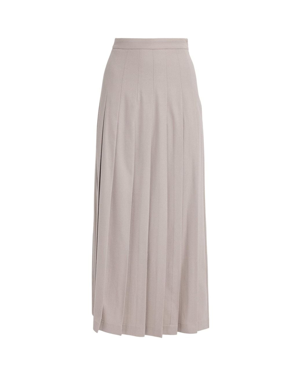 Colombo Gray Cashmere Pleated Maxi Skirt