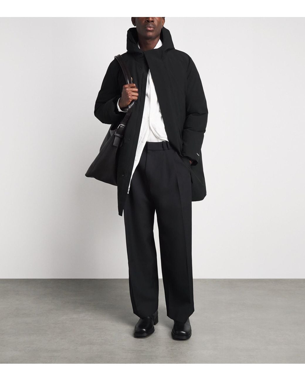 Sandro Black Padded Long Parka for men
