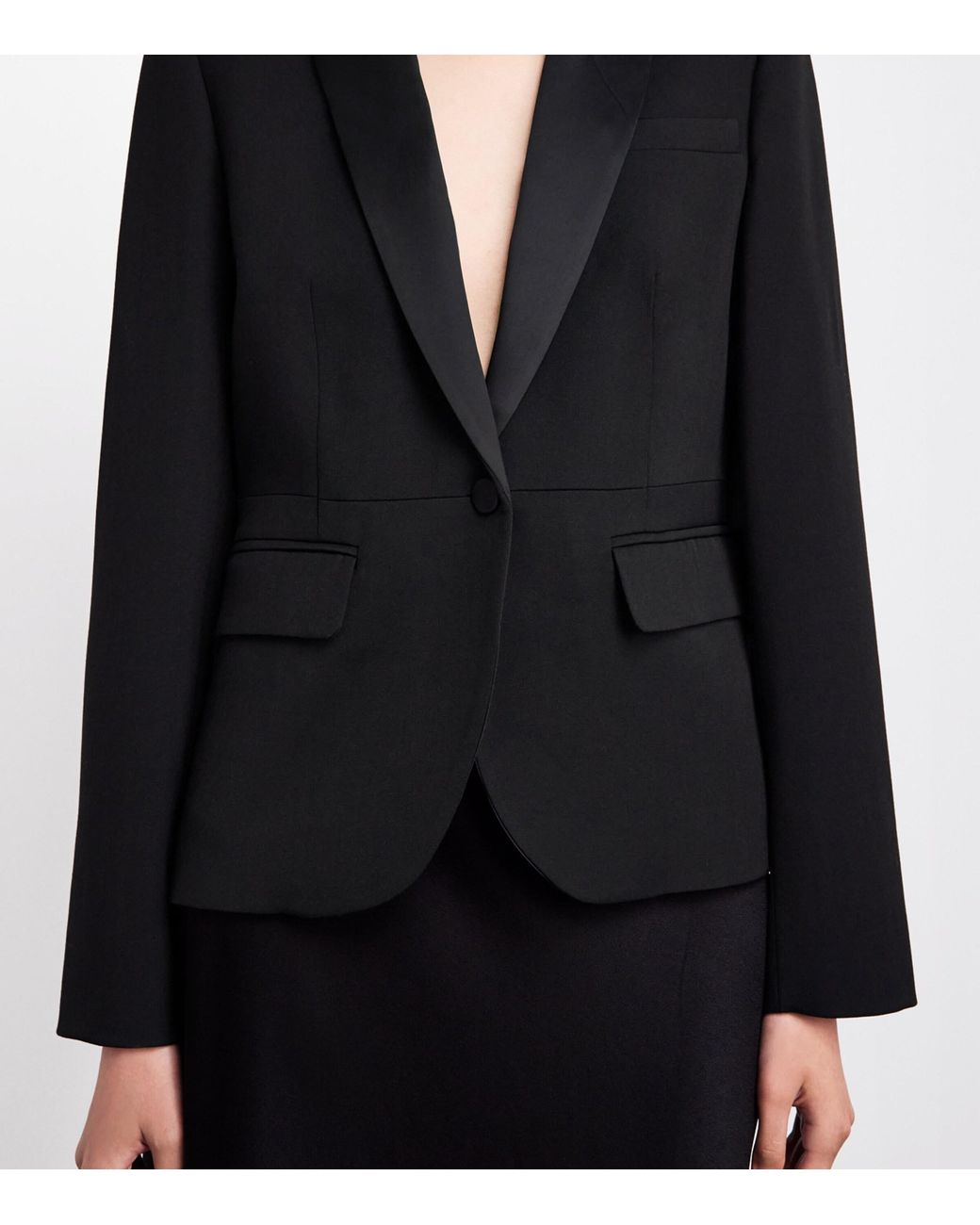 ME+EM Black Slim Sharp Contour Blazer